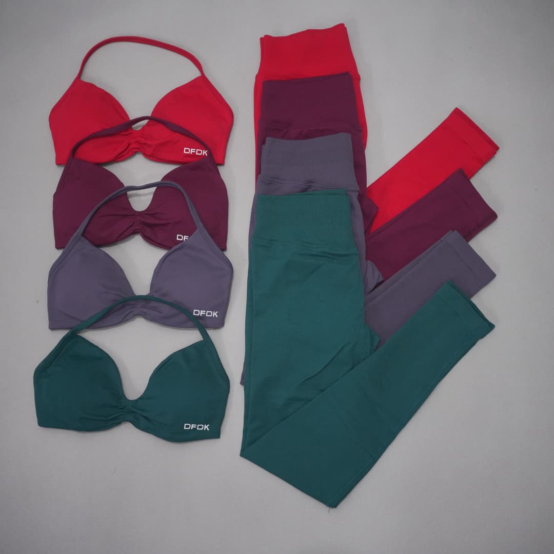 Crop Top Crochet - DFDK Nahtloses Strick-Yoga-Outfit für Damen, 2-teilig,