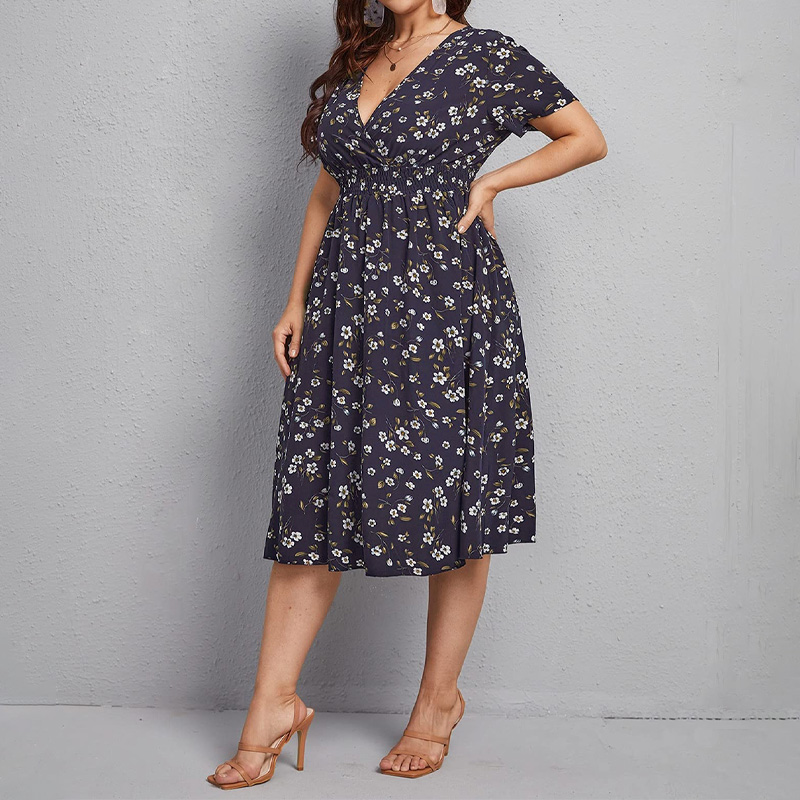Damenkleid in Übergröße, A-Lin – Romper Floral Print Bewertung und Preis
