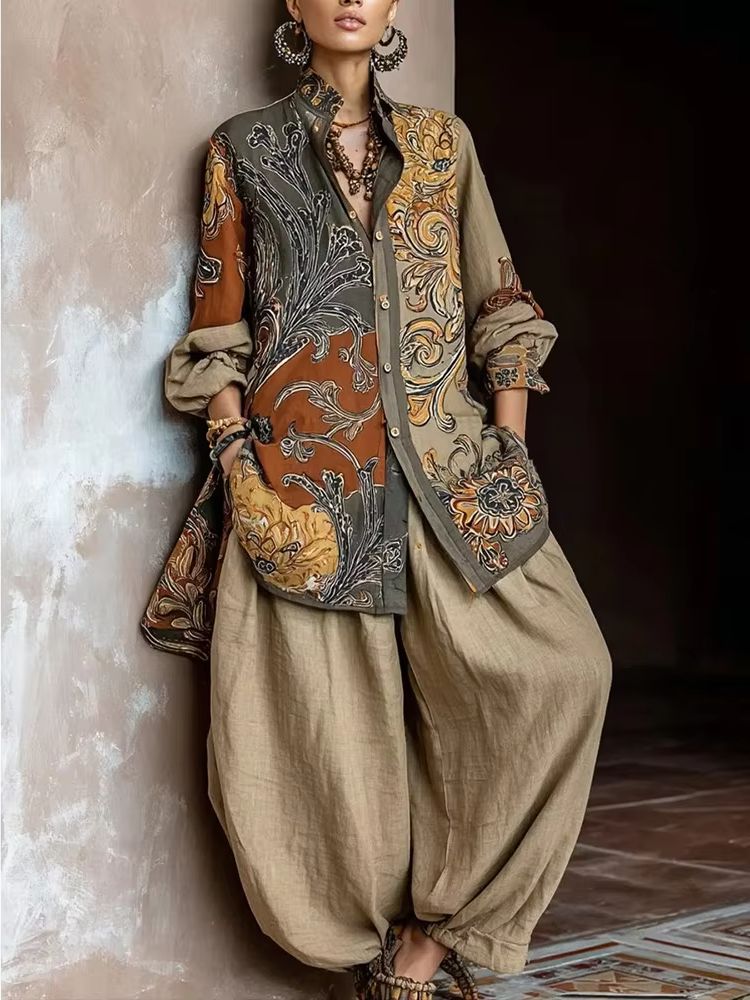 Frühling Leinen Stoff Bedruckt – Linen Pant Wide Bewertung und Preis