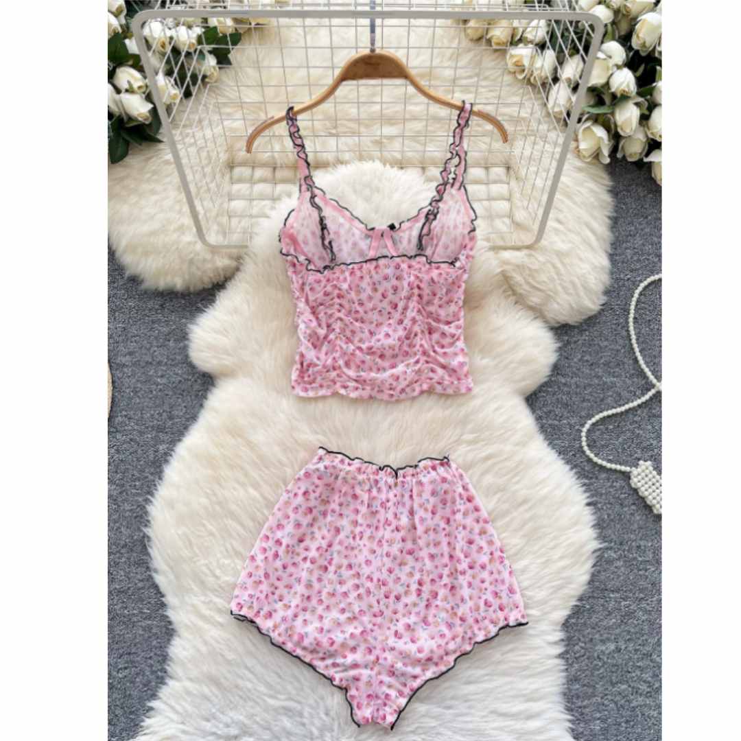 Damen-Homewear-Sets mit Blumen – Romper Floral Print Bewertung und Preis