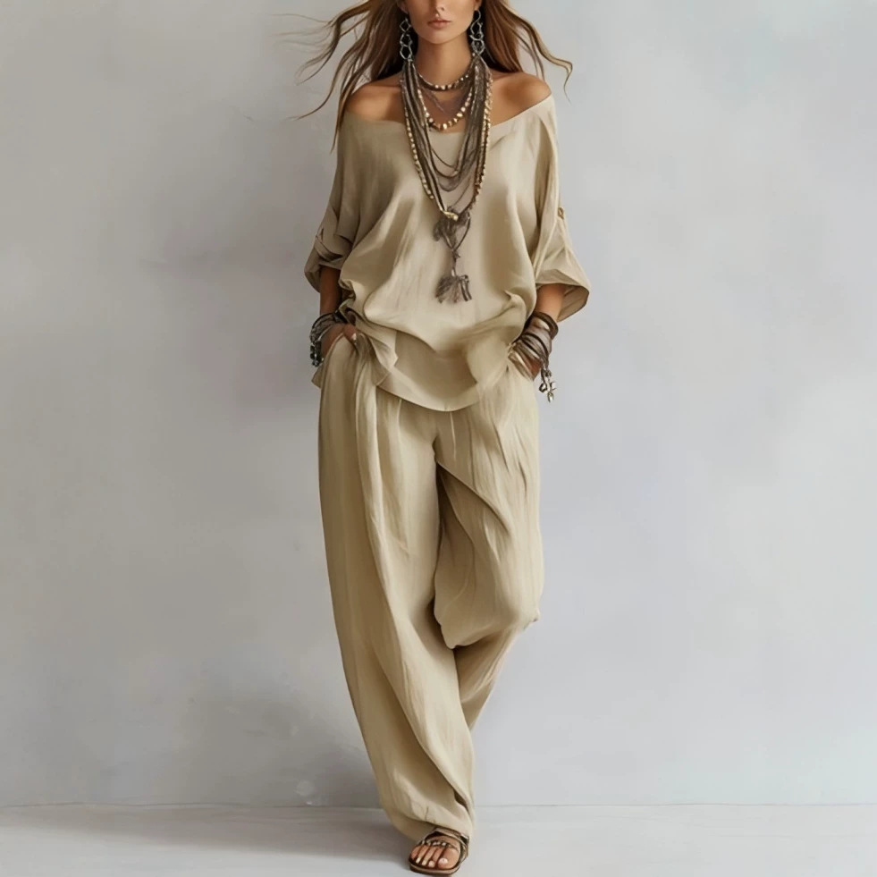 Lässiges, lockeres Leinen-Set  – Linen Pant Wide Bewertung und Preis
