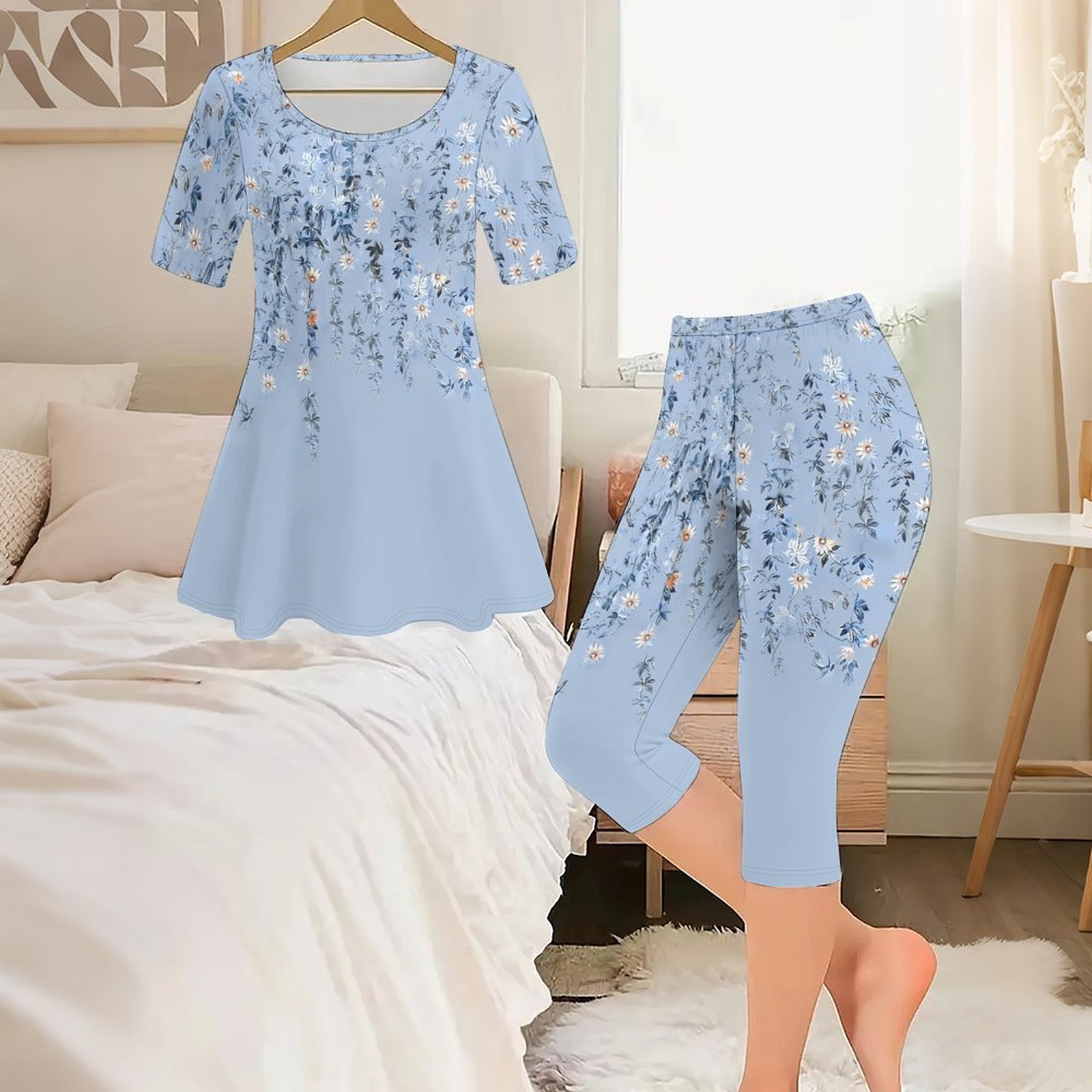 2-teiliges Set mit Vintage-Pri – Romper Floral Print Bewertung und Preis