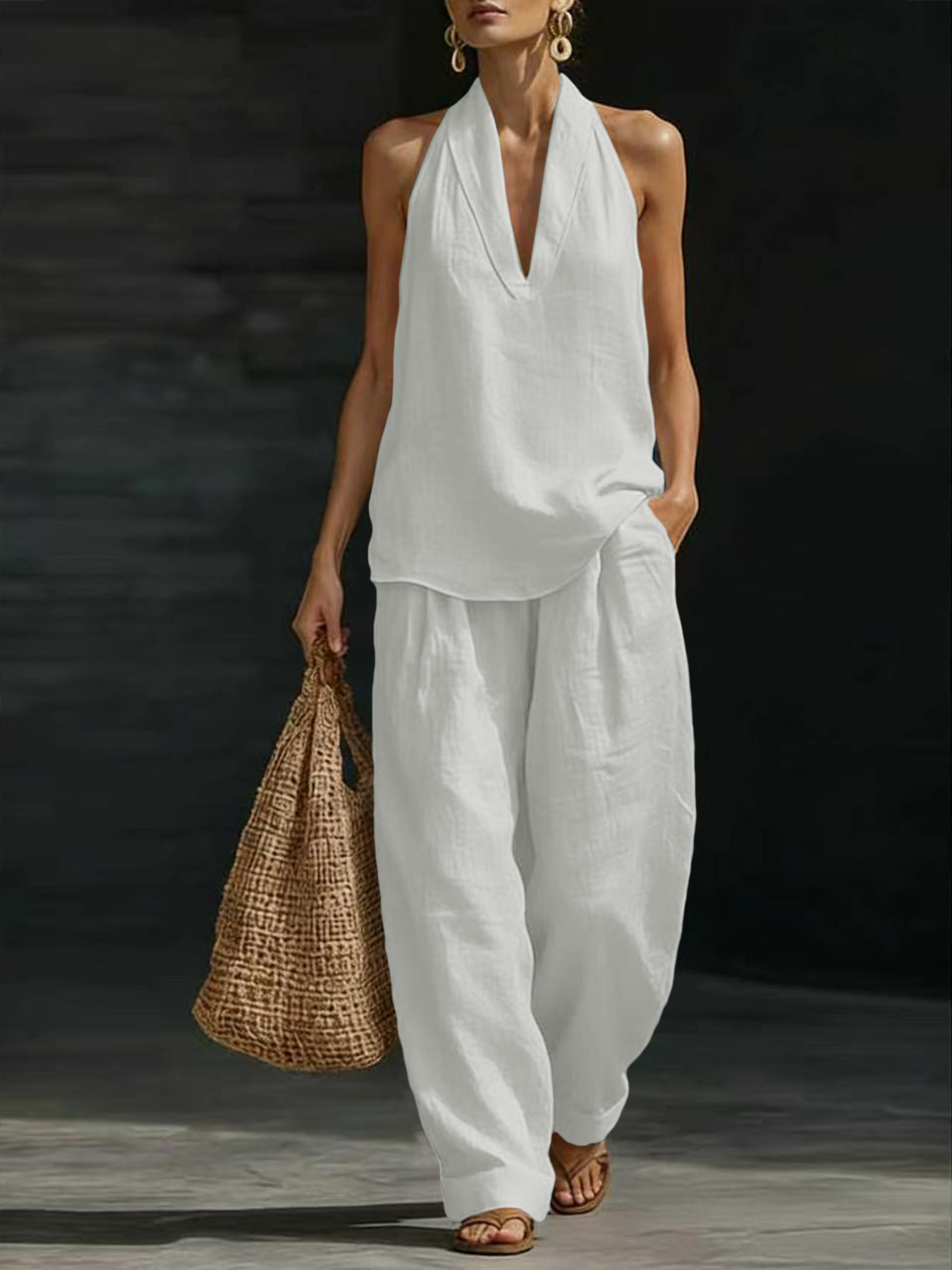 Damen Leinen 2-Teiliges Outfit – Linen Pant Wide Bewertung und Preis
